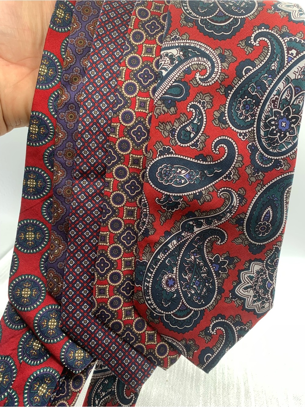 Bert Pulitzer Silk Necktie hand printed set of 5 Marshall Fields & Dayton’s USA